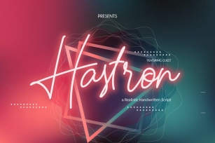 Hastron | Neon Monoline Script Font Download