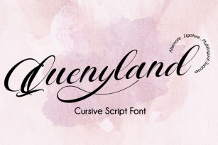 Quenyland - Cursive Script Font Font Download