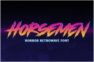 Horsemen - Horror Retrowave Font Font Download
