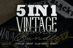5 in 1 Vintage Font Bundle Font Download