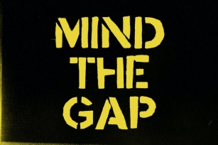 Stencil font Mind the Gap Font Download