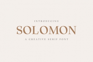 Solomon Serif Font Family Font Download