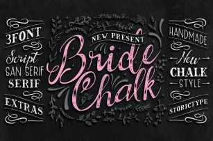 BrideChalk Typeface ( 3 FONT + EXTRAS) Font Download