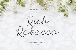 Rich Rebecca Handwritting Monoline Font Download