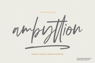 Ambyttion - Swash Handwritten Font Font Download