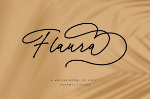Flaura - A Modern Monoline Script MS Font Download