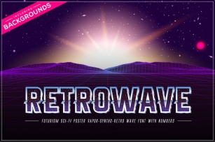 Retrowave Space OTF Vaporwave Font + Backgrounds Font Download