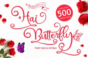 Hai Butterfly - Handcrafted Font Extra Swashes Font Download
