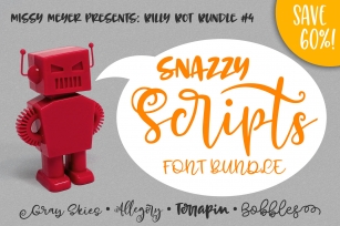 Billy Bot Bundle 4 - Snazzy Scripts Font Bundle! Font Download