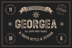 GEORGEA ALL CAPS FONT FAMILY WITH EXTRAS Font Download