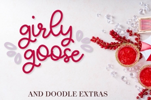 Girly Goose - A Fun Script Font with Doodle Extras Font Download