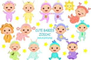 Cute Babies Zodiac Font Download