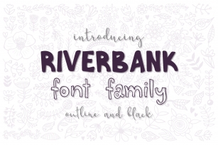 Riverbank - outline and black font family Font Download