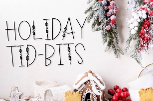 Holiday Tid-Bits - A Christmas Font with Berry Accents! Font Download