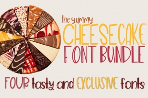 The Cheesecake Font Bundle - 4 Exclusive Fonts Font Download