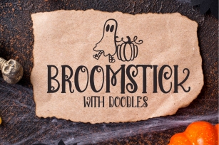 Broomstick - With Doodles - A Halloween Font Duo Font Download