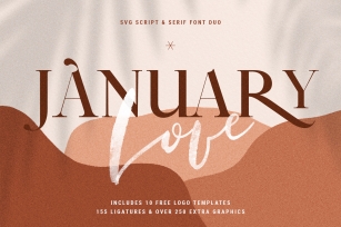 January Love Font Duo With 10 Logos & More Extras Font Download
