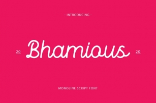 Bhamious - Monoline Script Font YR Font Download