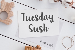 Tuesday Sush - Brush Script Font Font Download