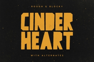 Cinderheart - A Rough & Blocky Font Font Download
