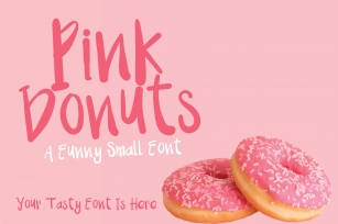Pink Donuts - Hand drawn Cute Font Font Download