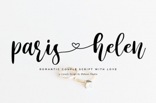 Paris Helen  Romantic Couple Love Script Font Download