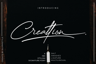 Creattion - a Ink Stylish Signature Font Font Download