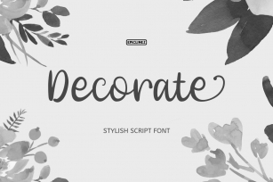 Decorate - Stylish Script Font Font Download