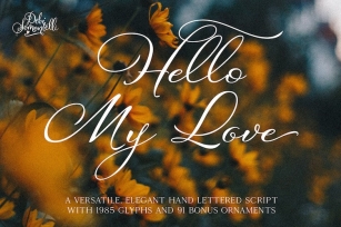 Hello My Love Calligraphy Script Font Font Download