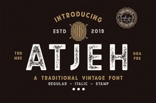 Atjeh - A Traditional Vintage Font | 4 Font Files Font Download