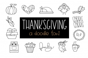 Gobble Gobble - A Thanksgiving  Fall Doodles Font Font Download