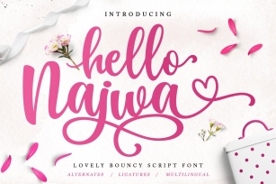 Hello Najwa - Lovely Script Font Font Download