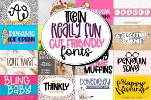 Ten Really Fun Cut Friendly Fonts - A Bundle! Font Download