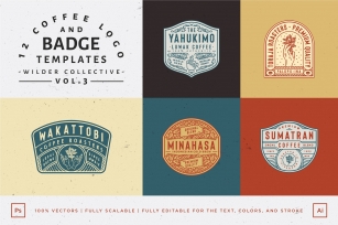 12 Coffee Logo and Badge Templates Font Download