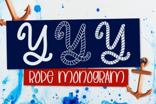 Rope Monogram - A Monogram Letter Trio! Font Download
