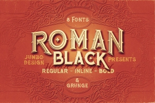 Roman Black - 8 Display Fonts Font Download