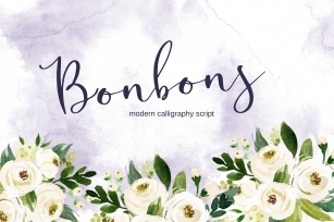 Bonbons -u00a0modern calligraphy script font with gold and silve Font Download