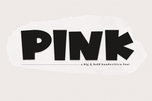 PINK - A Bold Handwritten Font Font Download