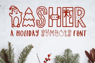 Dasher, A Christmas Holiday Symbols Font Font Download