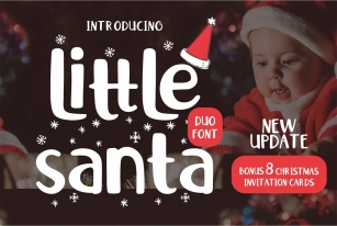 Little Santa Font | merry christmas font | 8 christmas cards Font Download