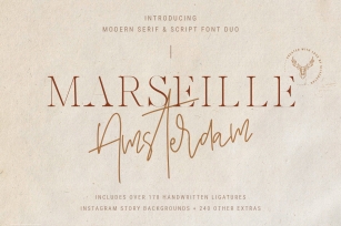 Marseille & Amsterdam - Modern Serif & Signature Font Duo Font Download