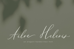 Ailre Heleris, an elegant script font Font Download