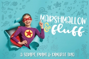 Marshmallow Fluff - A Script, Print & Dingbat Trio Font Download
