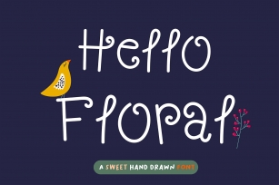Hello Floral Handwritten- cute kid font Kawaii style! Font Download