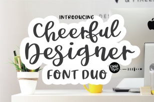CHEERFUL DESIGNER Script Sans Hand Lettered Font Duo Font Download