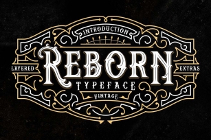 Reborn Layered Typeface + Extras Font Download