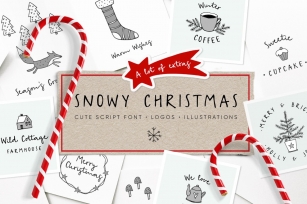 Snowy Christmas script font & logos Font Download
