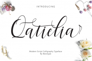 Qatielia Script | 3 Font Bonus Font Download