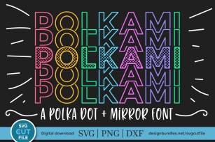 Polkami - a polka dot mirror font with stacked letters OTF Font Download