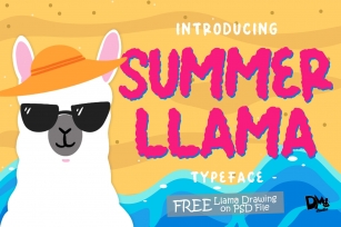 Summer Llama Typeface - Extra Drawing Llama Font Download